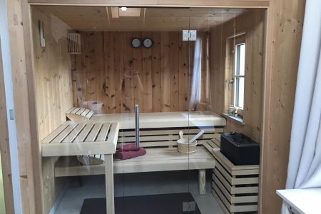Massivholzhaus Sauna